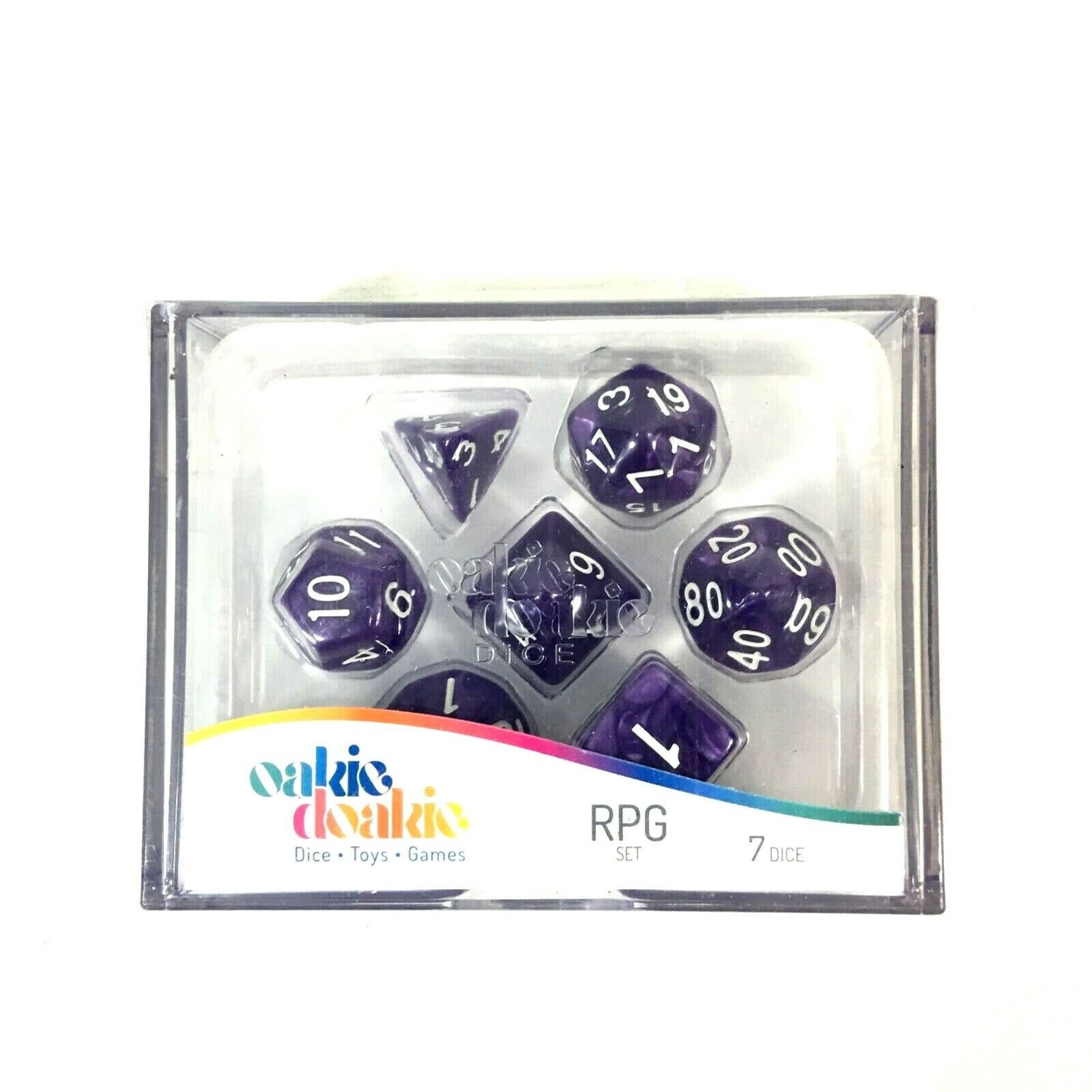 Oakie Doakie 50007 RPG Dice Set Marble - Purple (7)