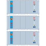 Athearn 17697 N 20' Corrugated Container MOSK 3pk