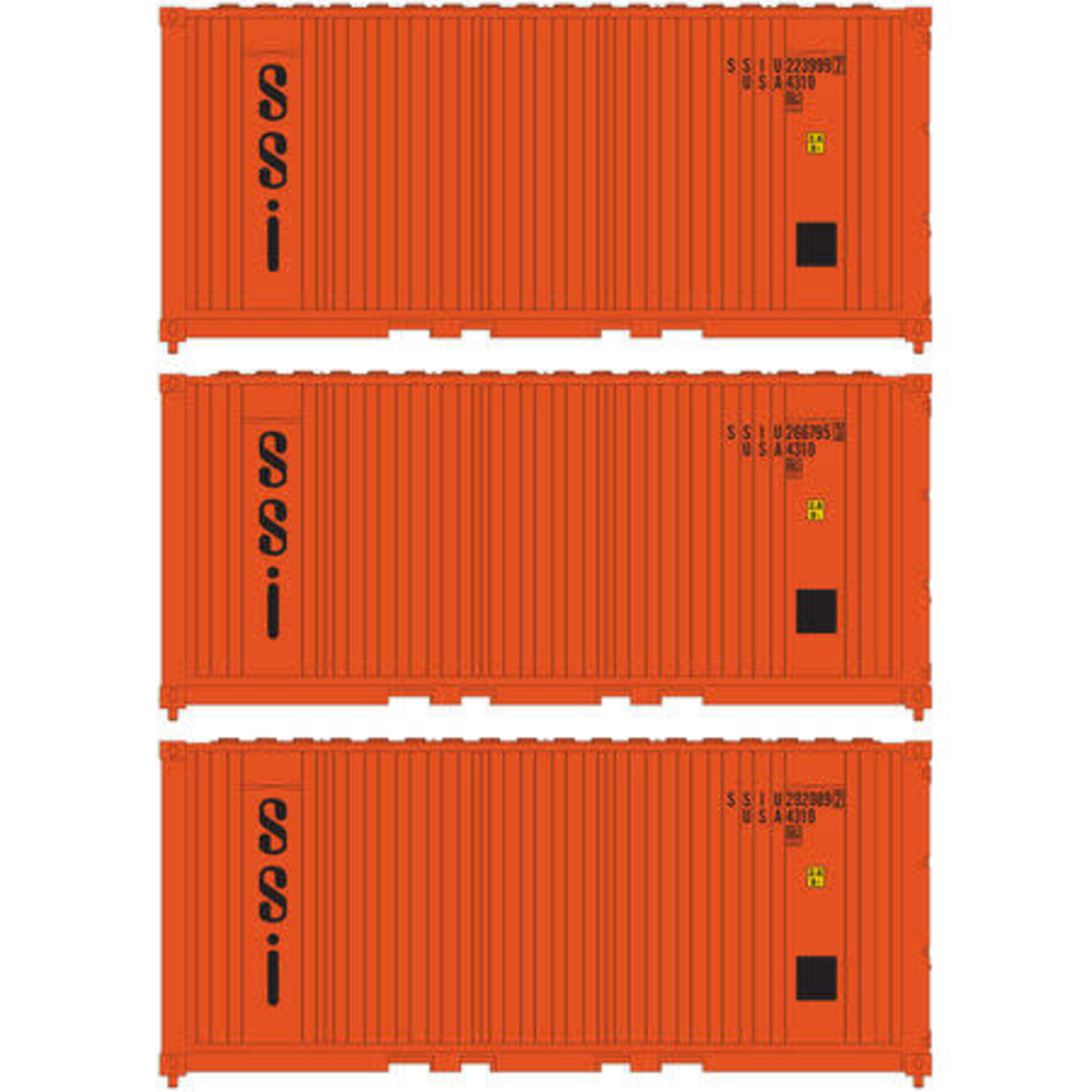 Athearn 17698 N 20' Corrugated Container SS 3pk