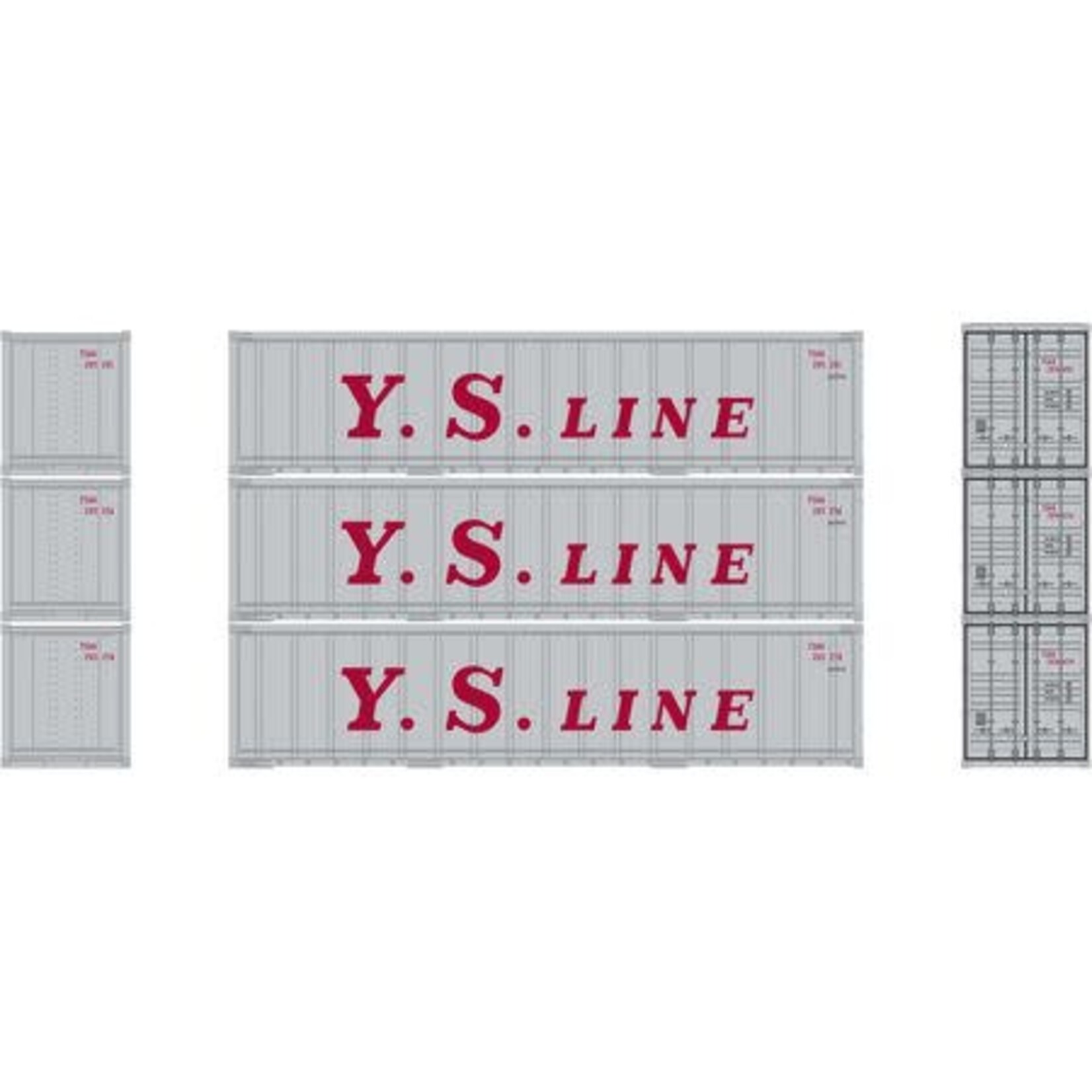 Athearn 17709 N 40' Smooth Side Container YS Line 3pk