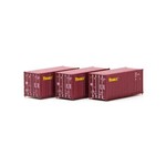 Athearn 17726 N 20' Corrugated Container GLDU 3pk