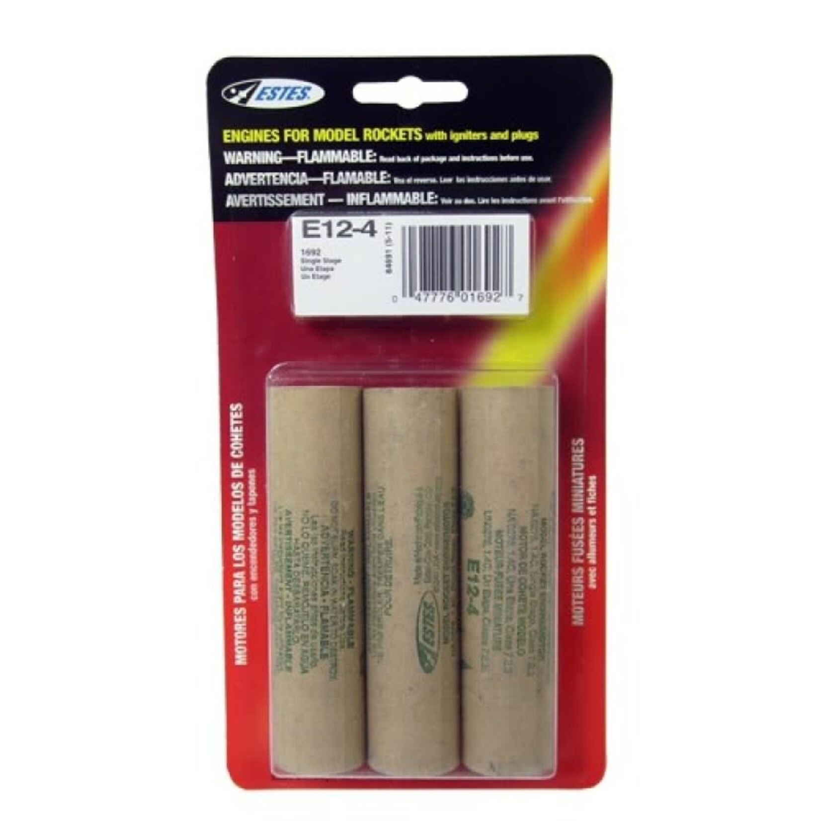 Estes 1692 E12-4 Model Rocket Engines - 3 Pack