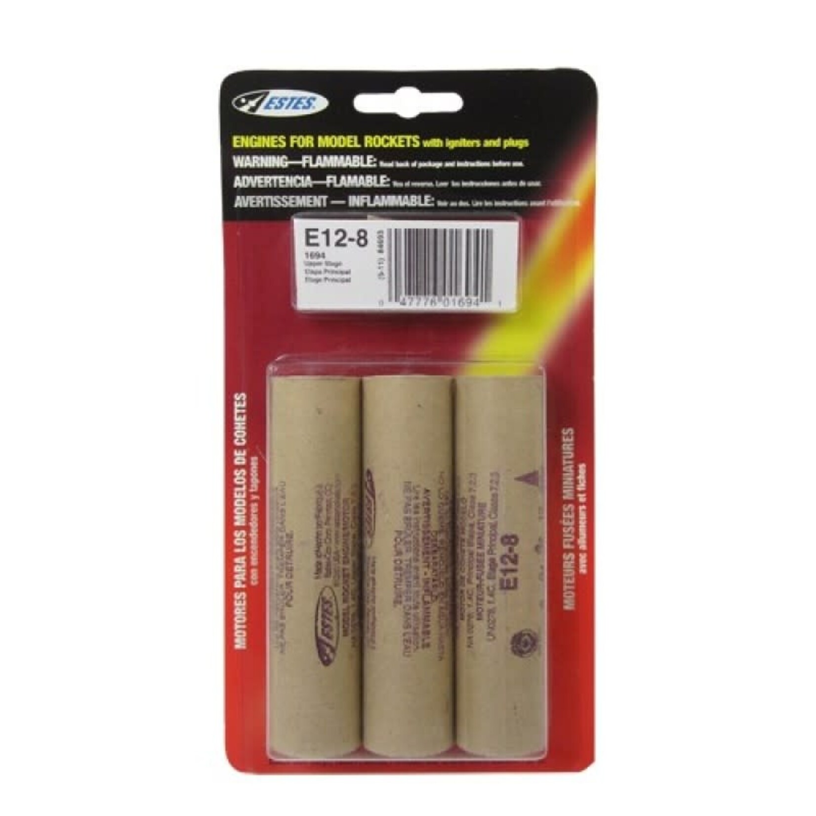 Estes 1694 E12-8 Rocket Engines - 3 Pack
