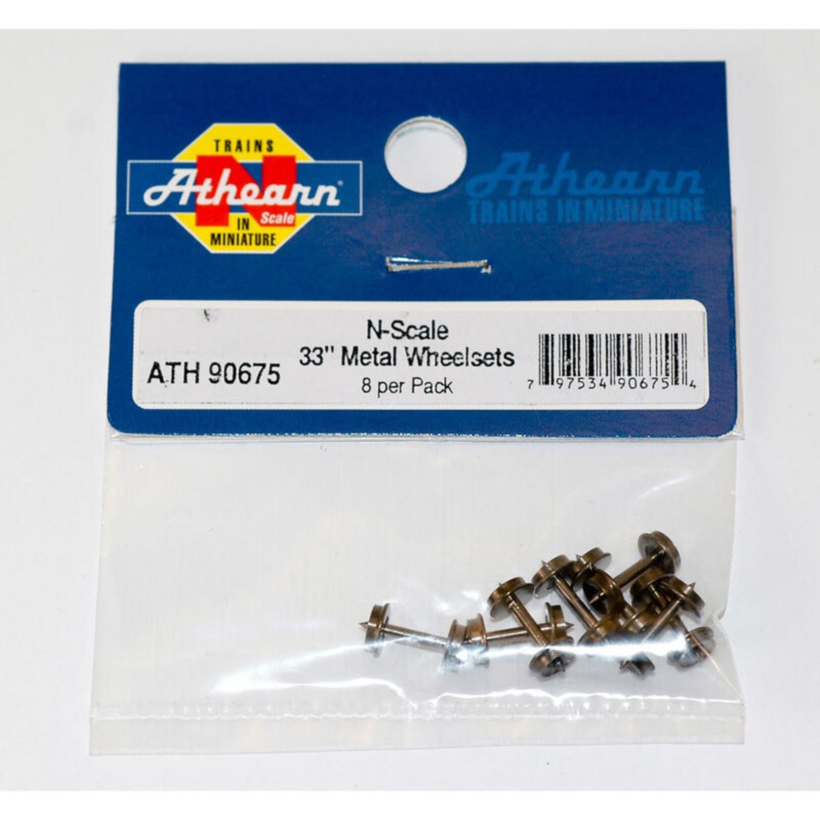 Athearn 90675 N 33 Metal Wheelset - 8 Pack