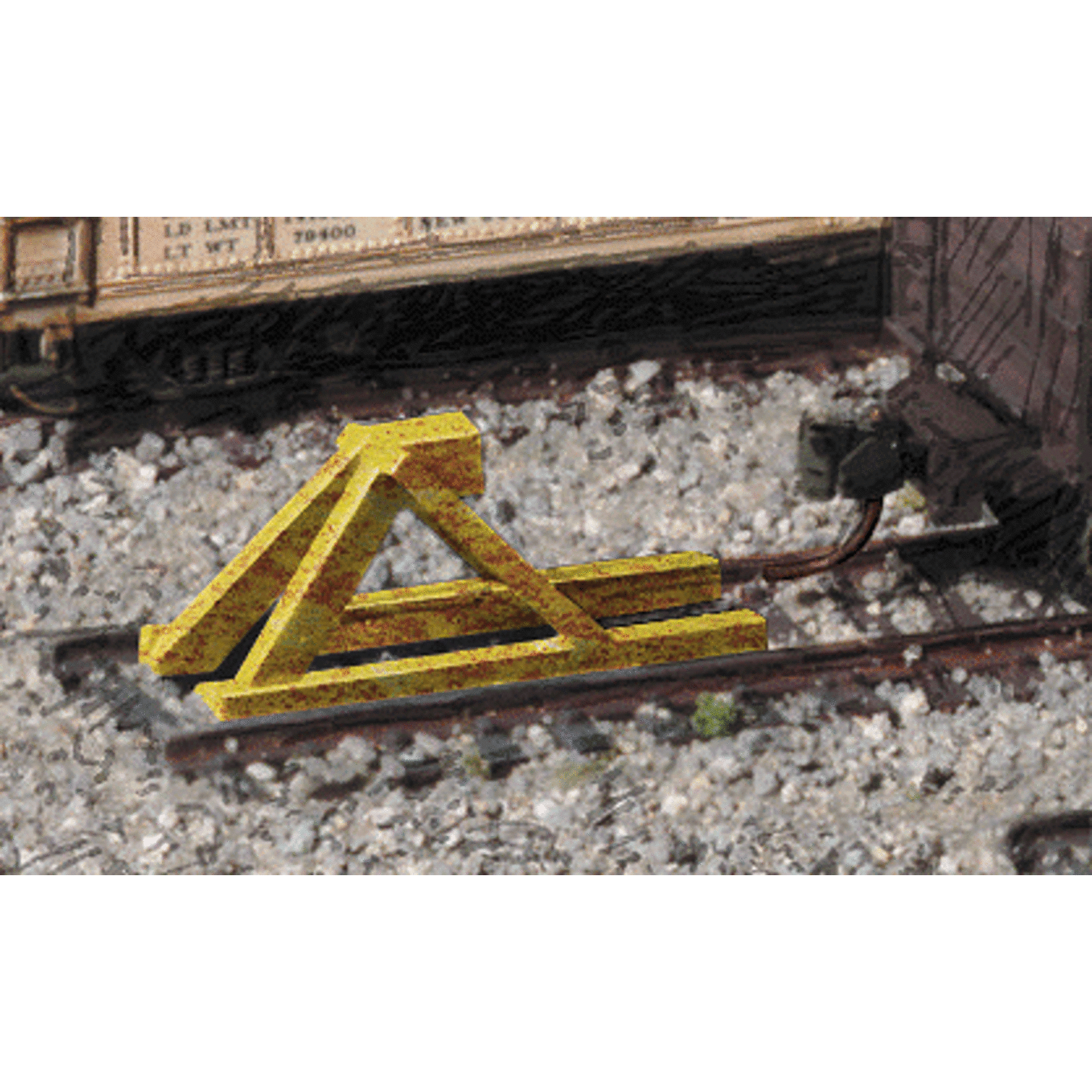Walthers 9332602 N Track Bumper - Built-ups -- Yellow pkg(5)