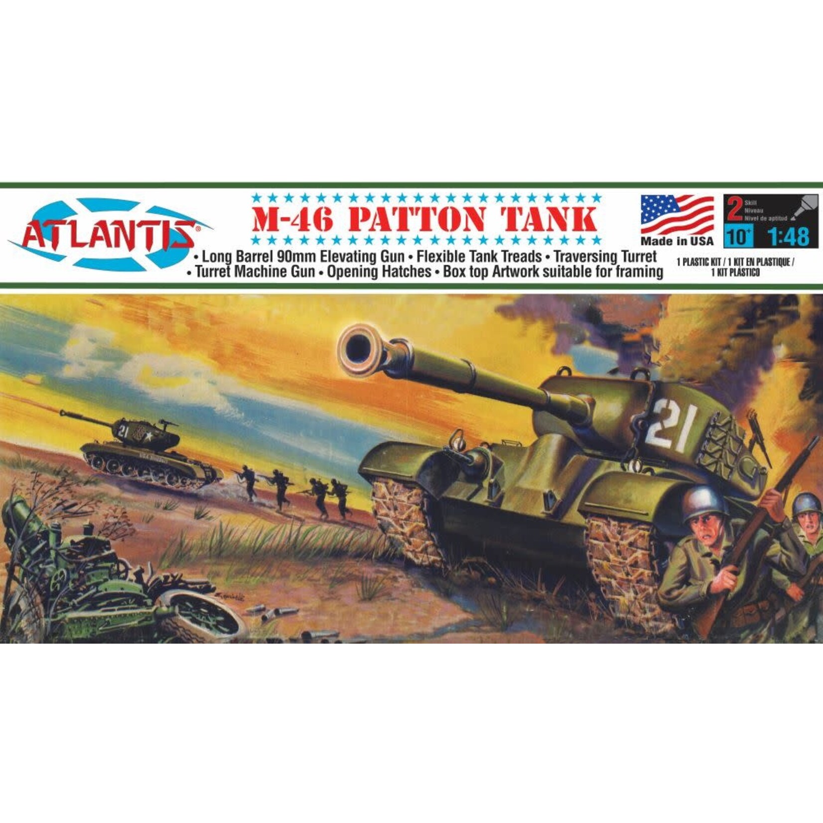 Atlantis 301 M-46 Patton Tank Plastic model kit 1/48