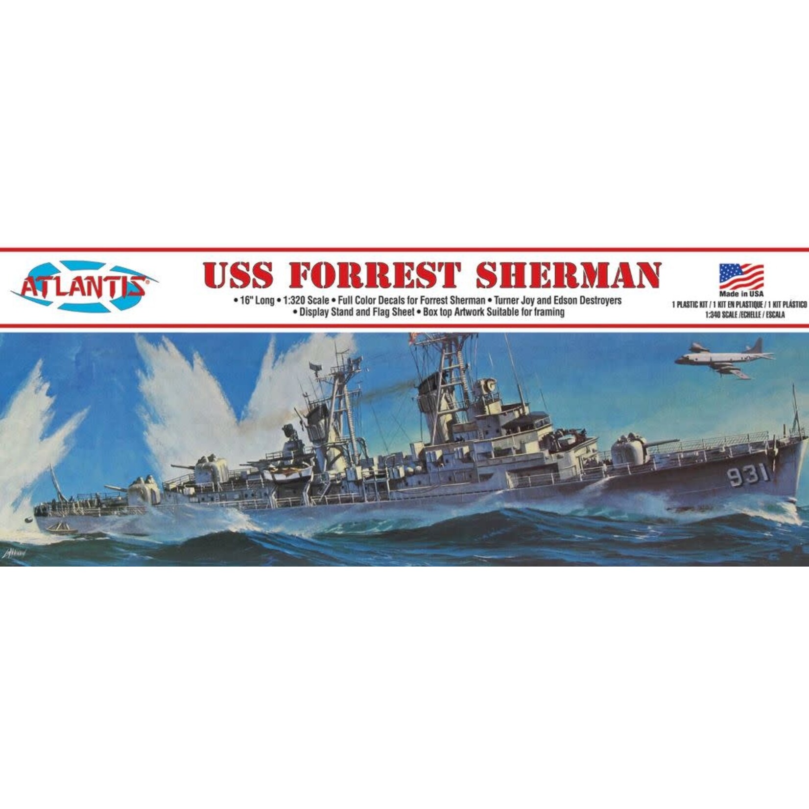Atlantis 352 USS Forrest Sherman Destroyer Plastic Model 1/320