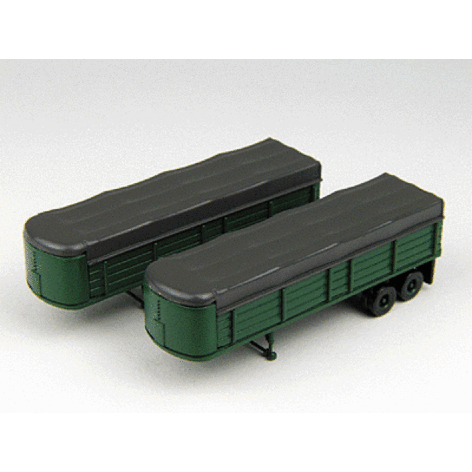 Classic Metal Works 51132 N Mini Metals 32' Covered Wagon Trailer Set pkg(2) Green