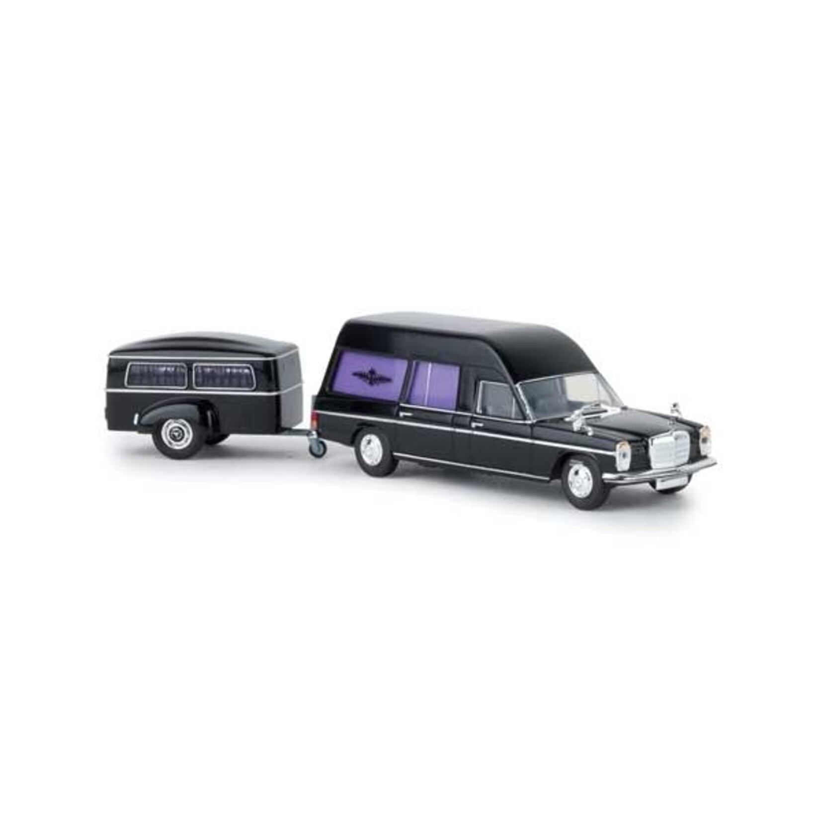 Brekina 13825 HO Mercedes-Benz MB-8 Station Wagon Hearse with Trailer