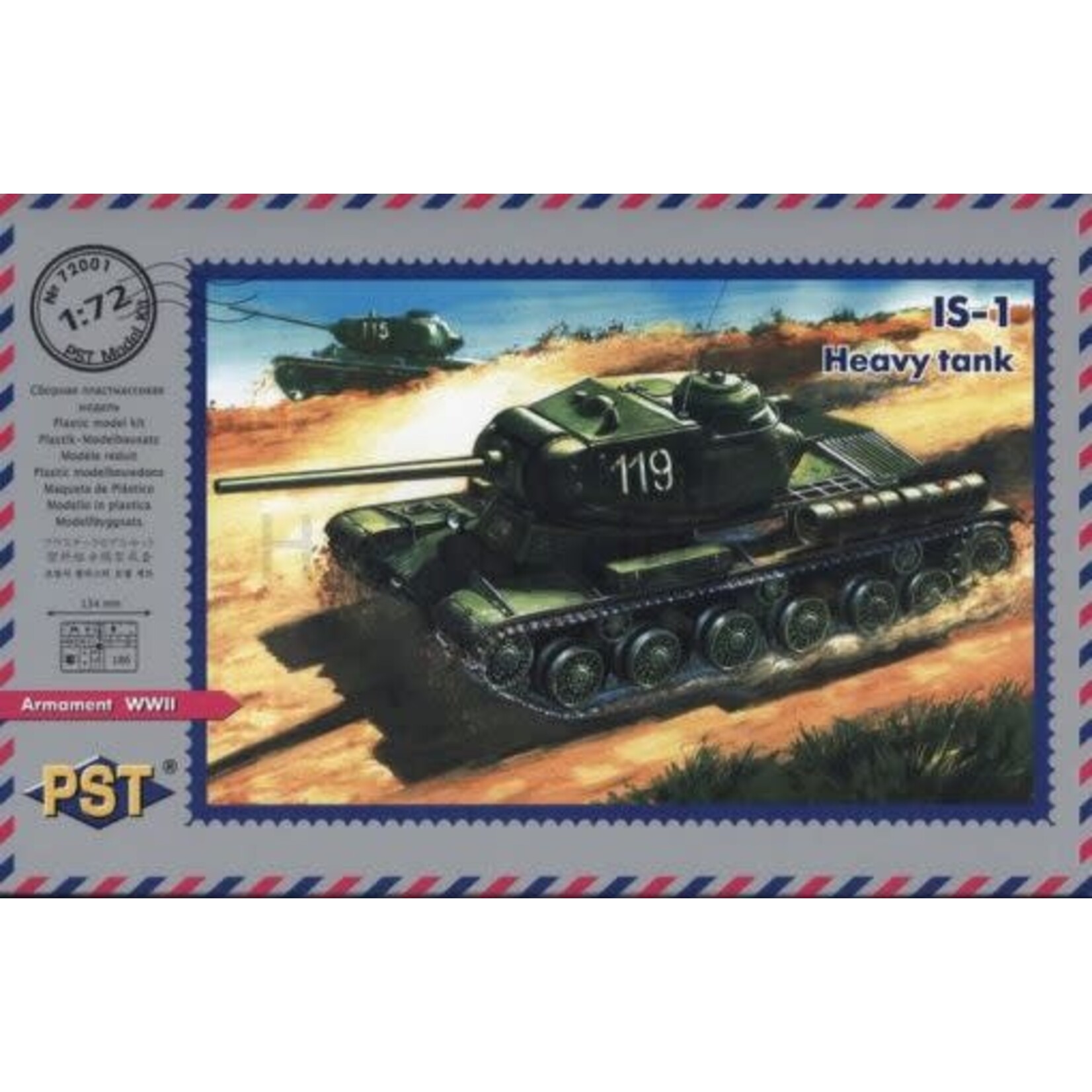 PST 72001 IS1 Soviet Heavy Tank - Plastic Model Tank Kit - 1/72