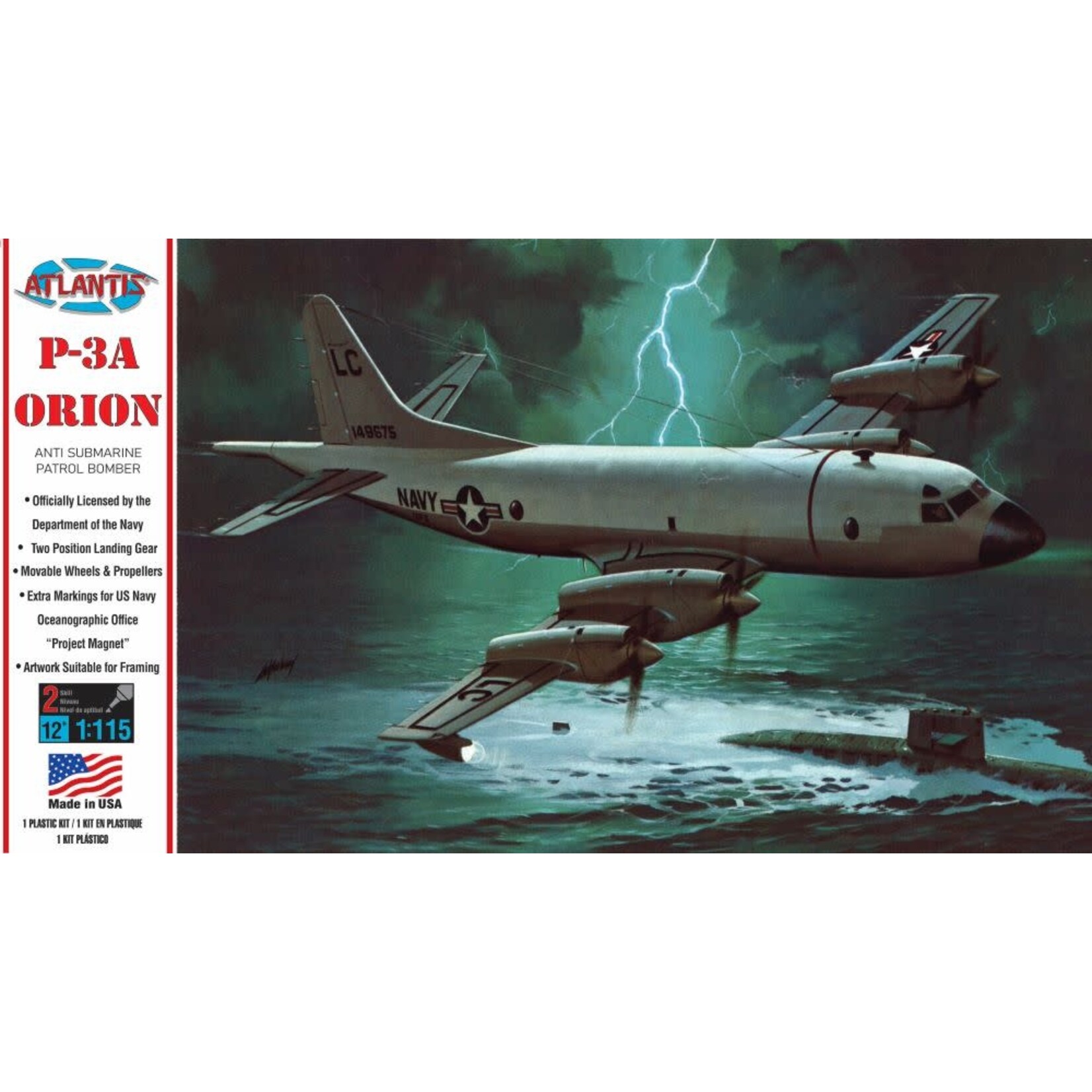 Atlantis 163 Lockheed P-3A Orion US Navy Anti Submarine Patrol Bomber Pla