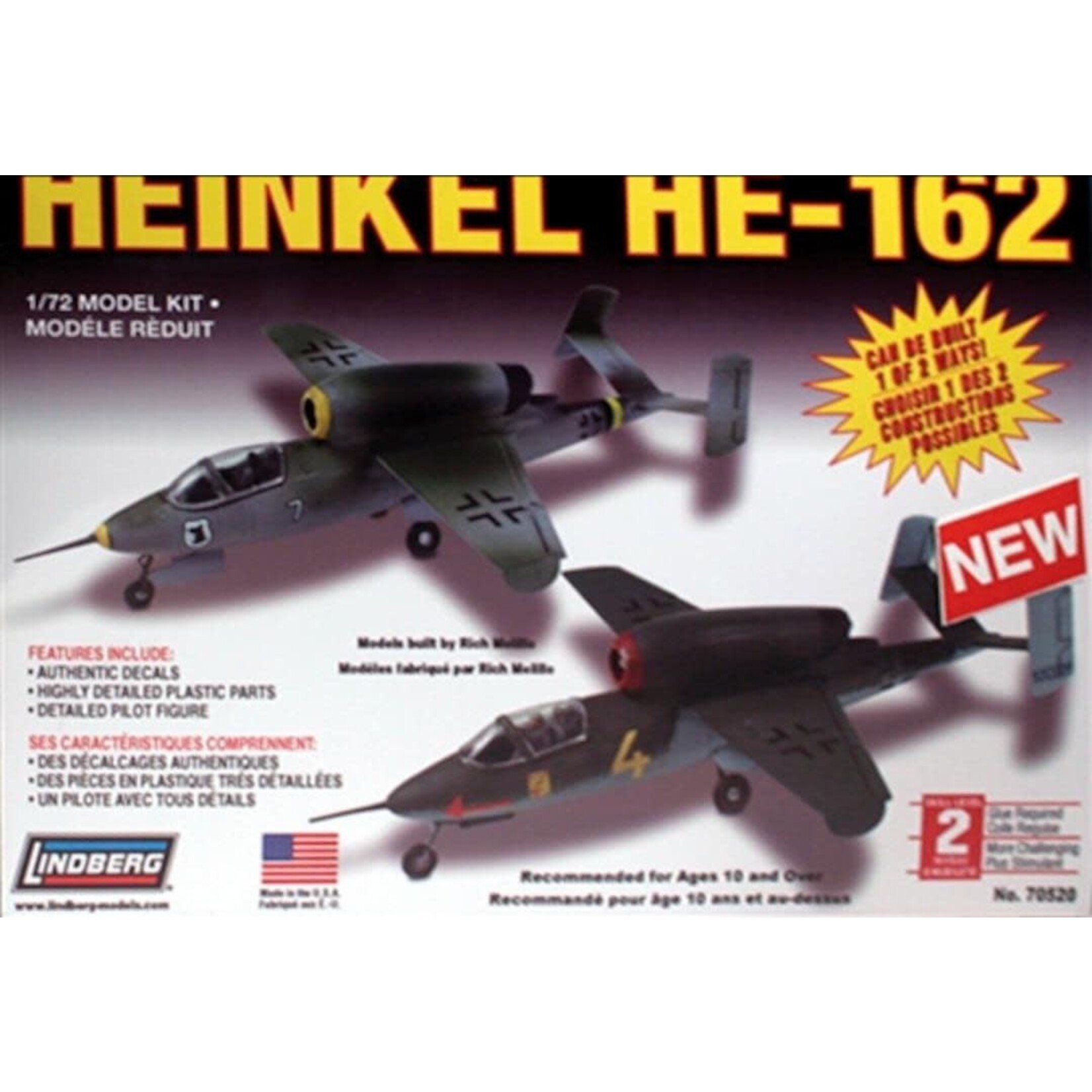 Lindberg 70520 1:72 Heinkel He-162