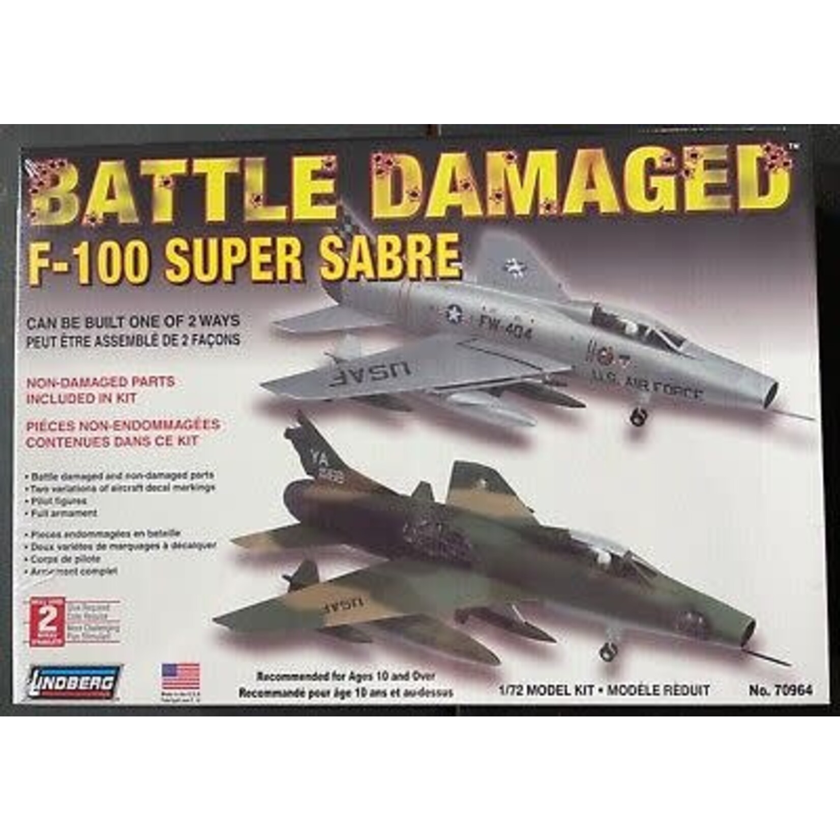 Lindberg 70964 1/72 F-100 SUPERSABRE BATTLE DAMAGED