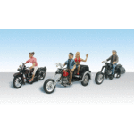 Woodland Scenics 5549 HO AutoScenes - Born to Ride - Three Motorcycles w/ Passengers