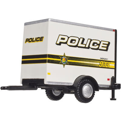 60000098 HO Box Trailer w/Single Axle, Police 911