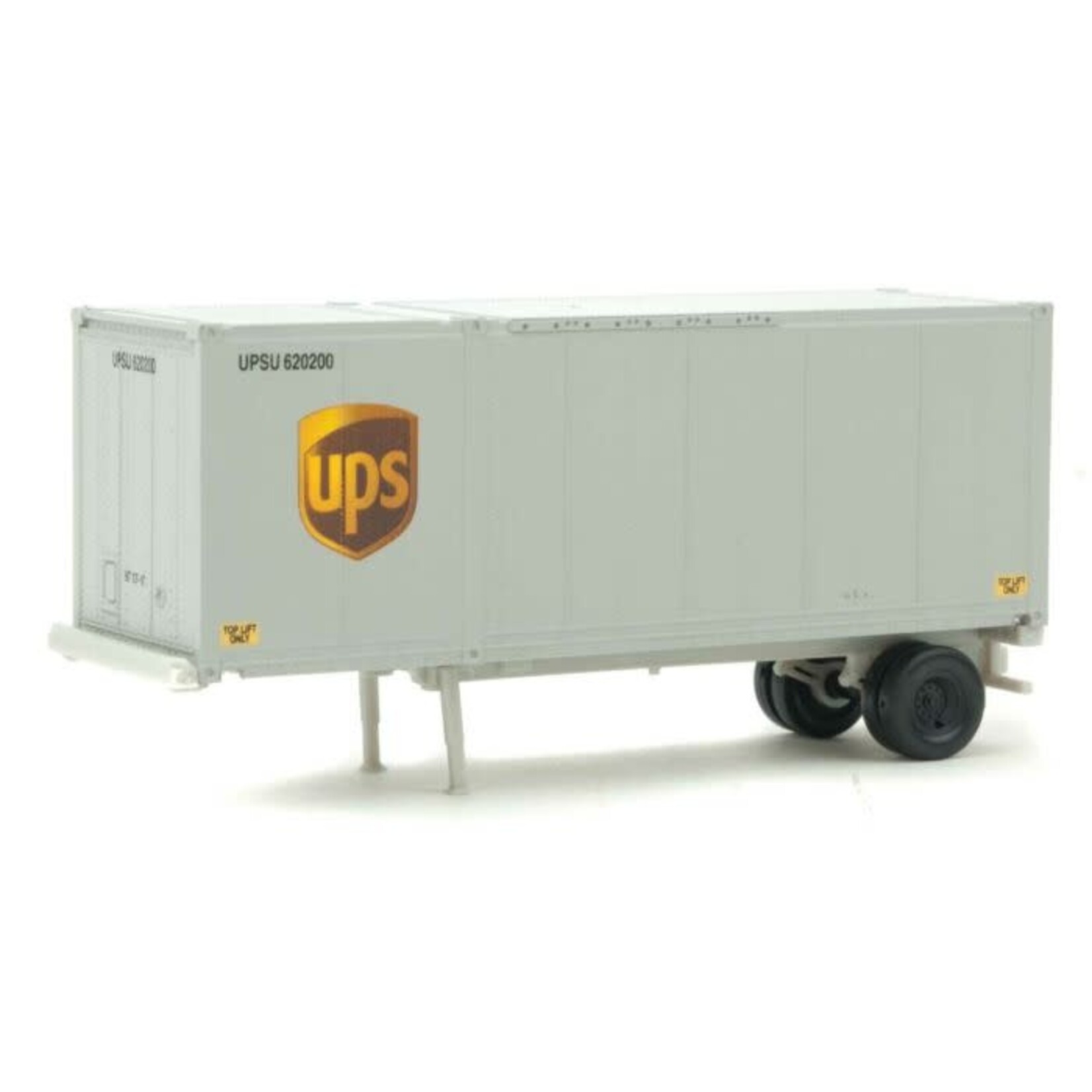 Walthers 8601 HO UPS 28' Container with Chassis 2-Pack Modern