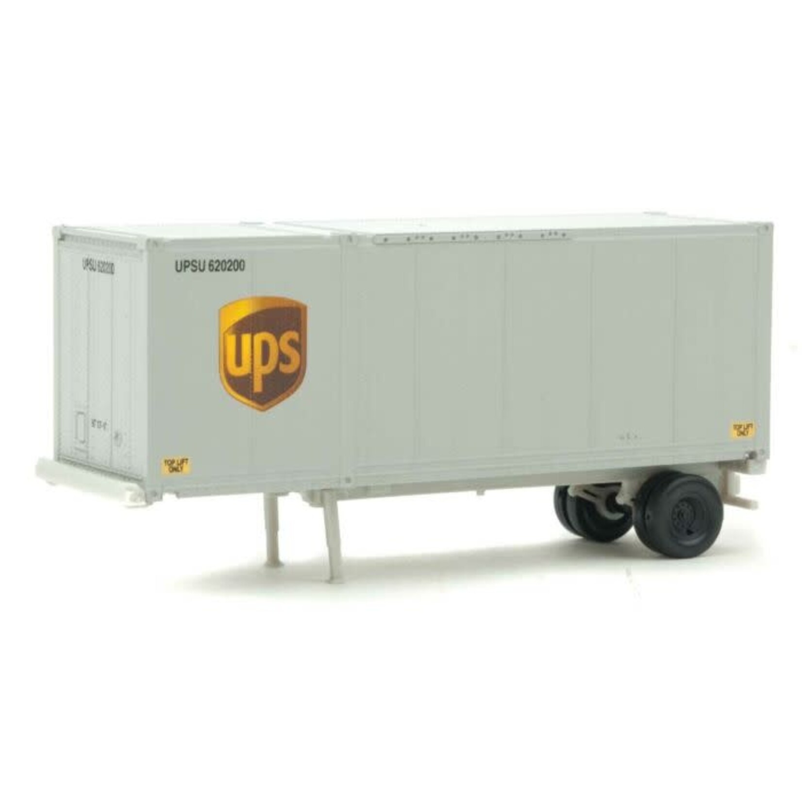 Walthers 9498601 HO UPS 28' Container with Chassis 2-Pack Modern