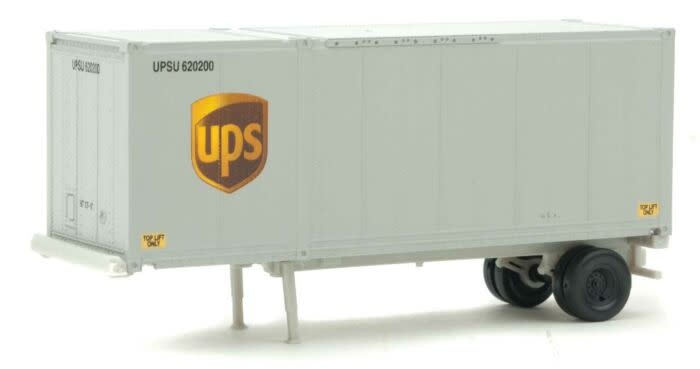 9498601 HO UPS 28' Container with Chassis 2-Pack Modern