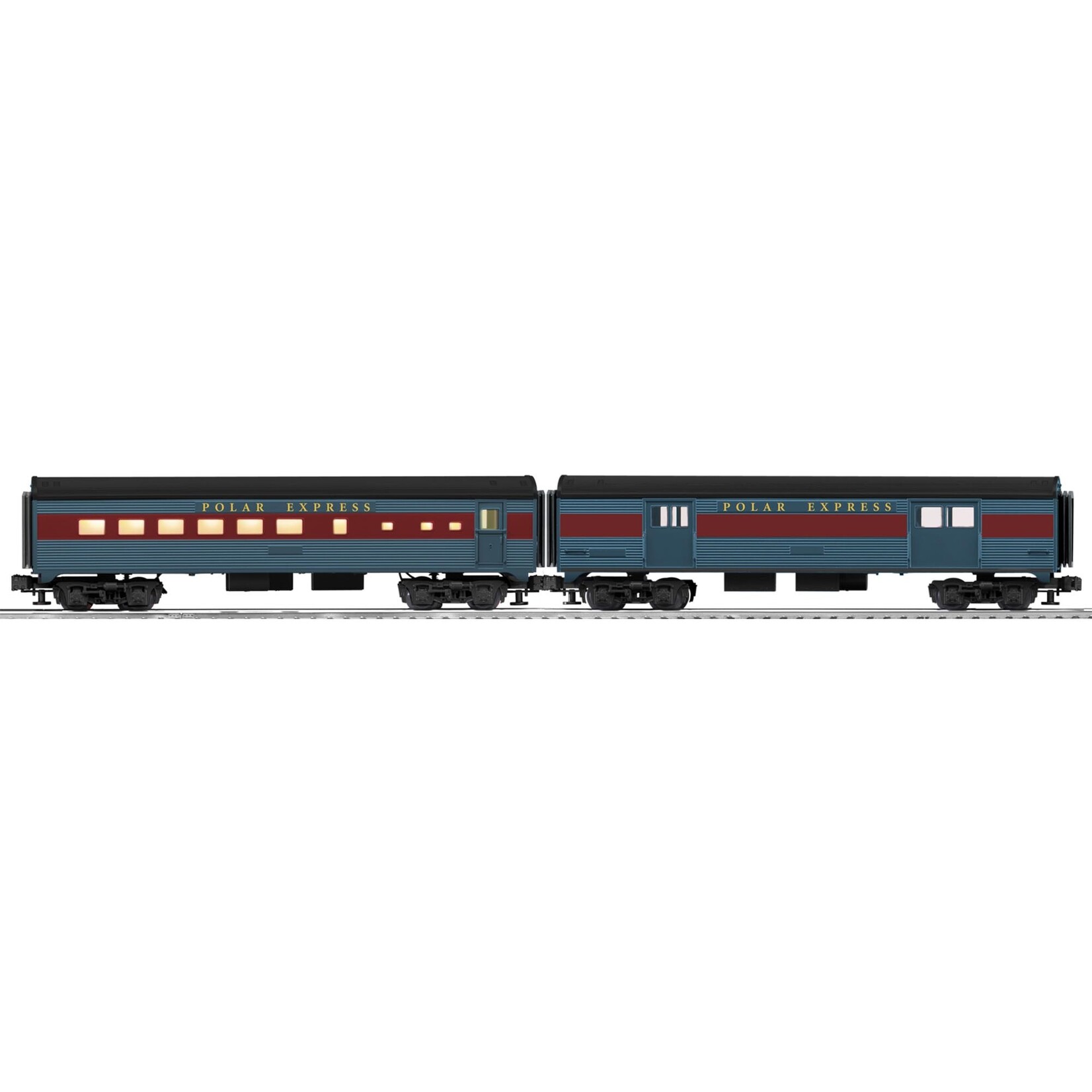 Lionel 635290 O Polar Express Streamliner Passenger Car Add-On (2Pk.