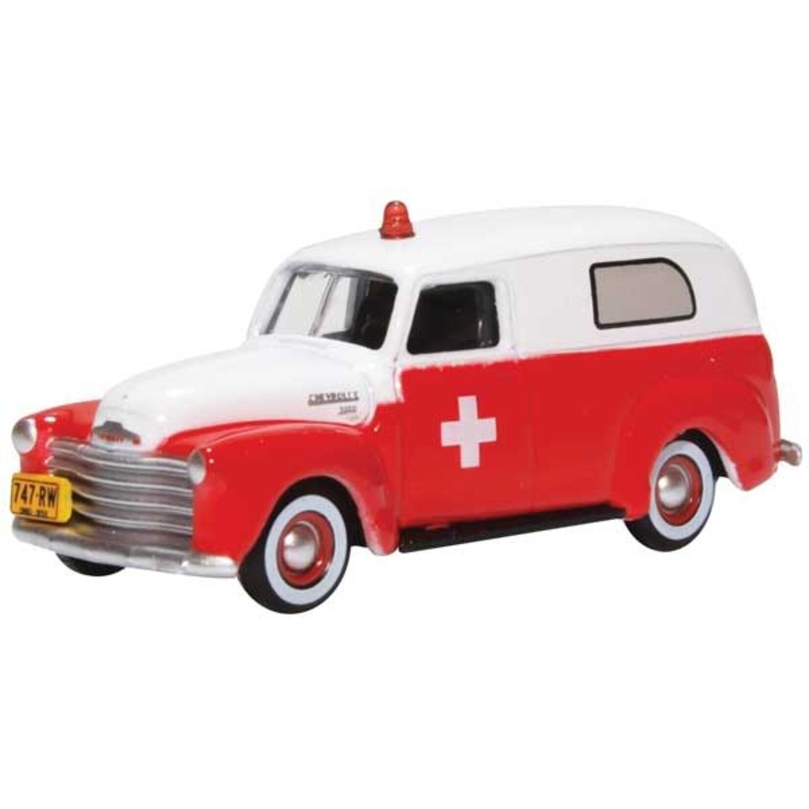 Oxford Diecast 87CV50001 HO Chevrolet Panel Van (1950 Ambulance).