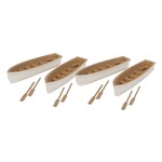 Walthers 9494163 HO Row Boat 4-Pack - Assembled -- White, Tan