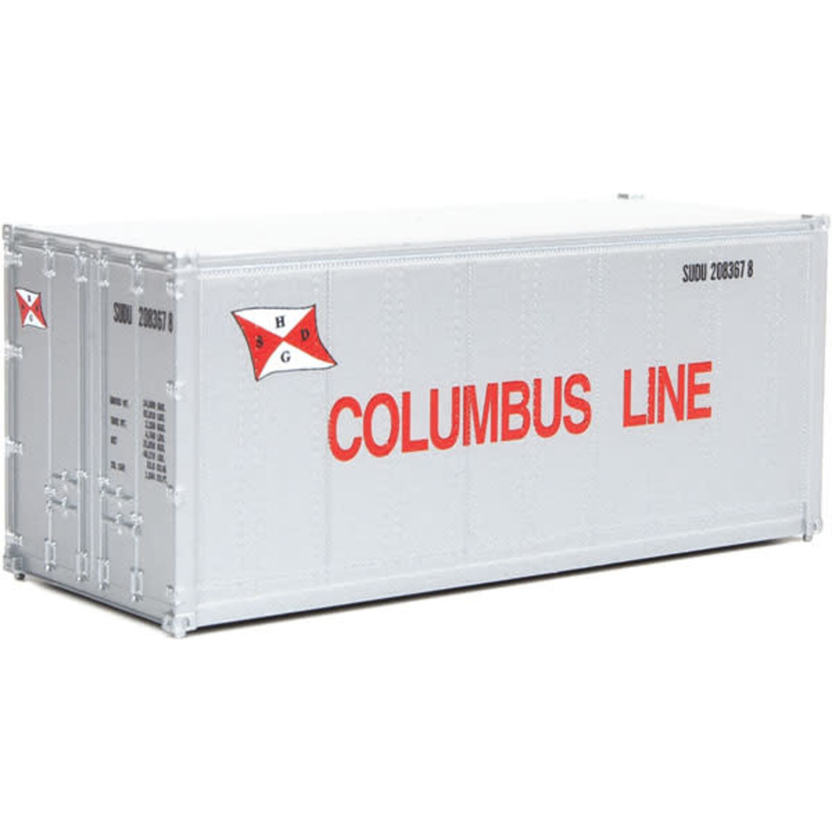 Walthers 9498663 HO 20' Smooth-Side Container - Columbus Line