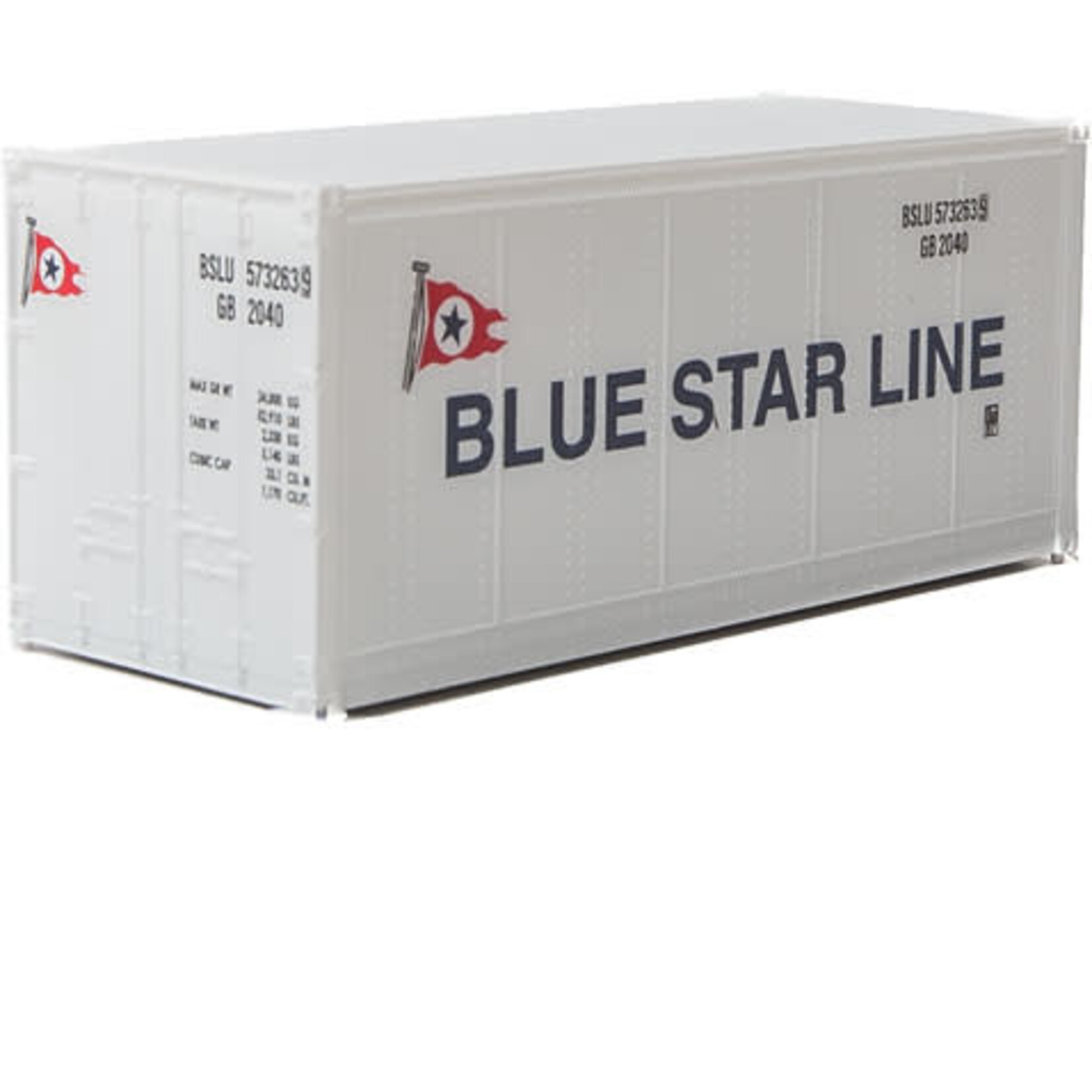 Walthers 9498661 HO 20' Smooth-Side Container Blue Star Line