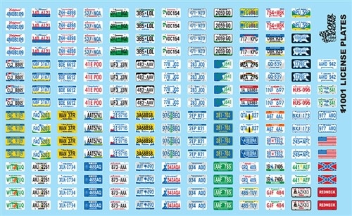 11001 License Plates Decal