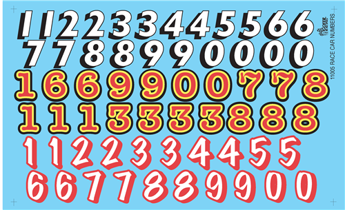 11005 Race Car Numbers Decal
