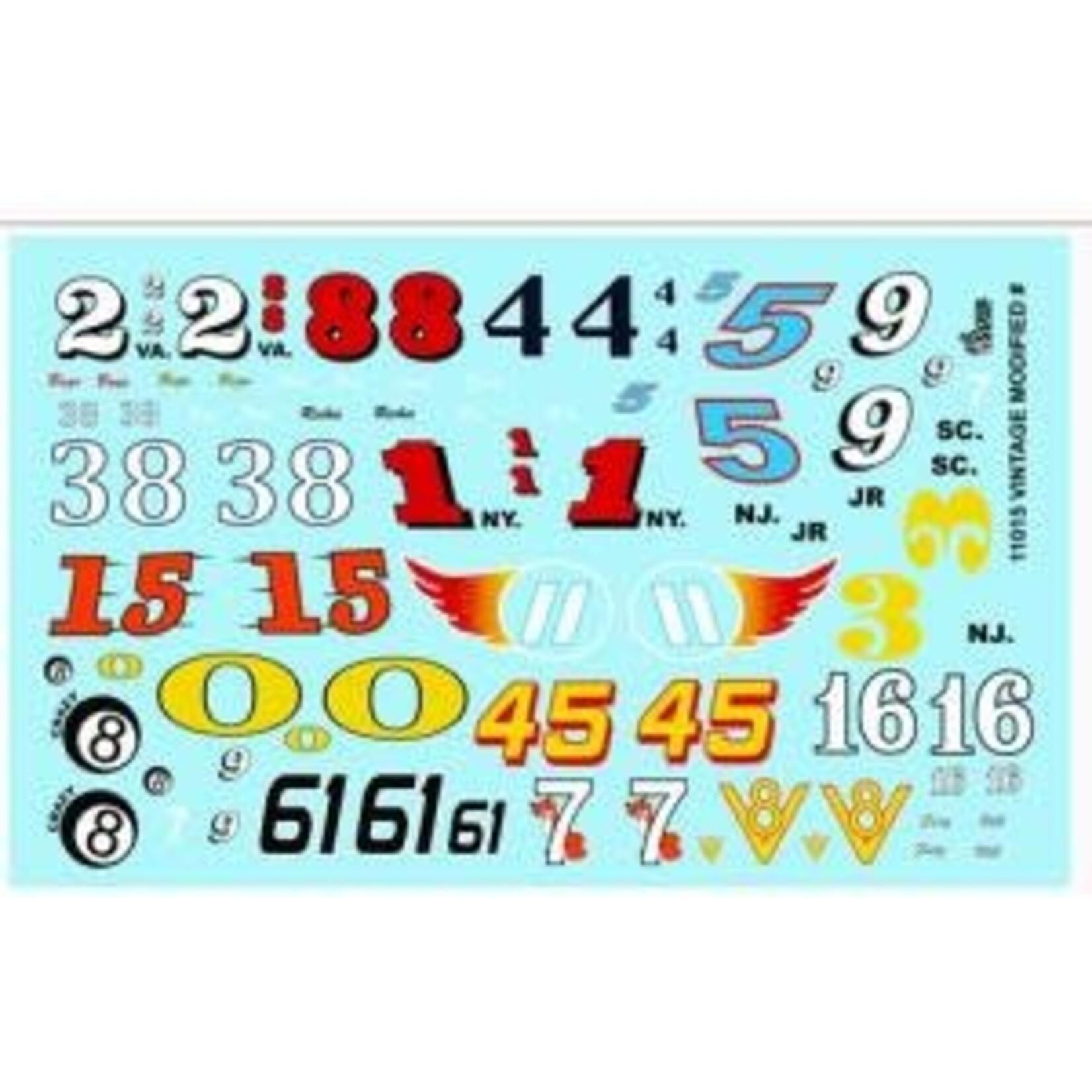 Gofer Racing 11015 Vintage Modified Car Numbers Decal