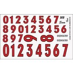 Gofer Racing 11018 Numbers Red w/ Black Outline Decals