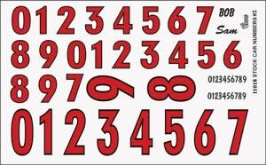 11018 Numbers Red w/ Black Outline Decals