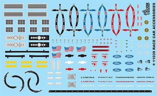 11039 Race Car Accessories Decals