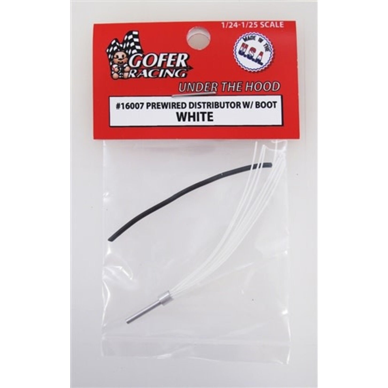 Gofer Racing 16007 White Prewired Distributor w/ Aluminum Plug & Boot