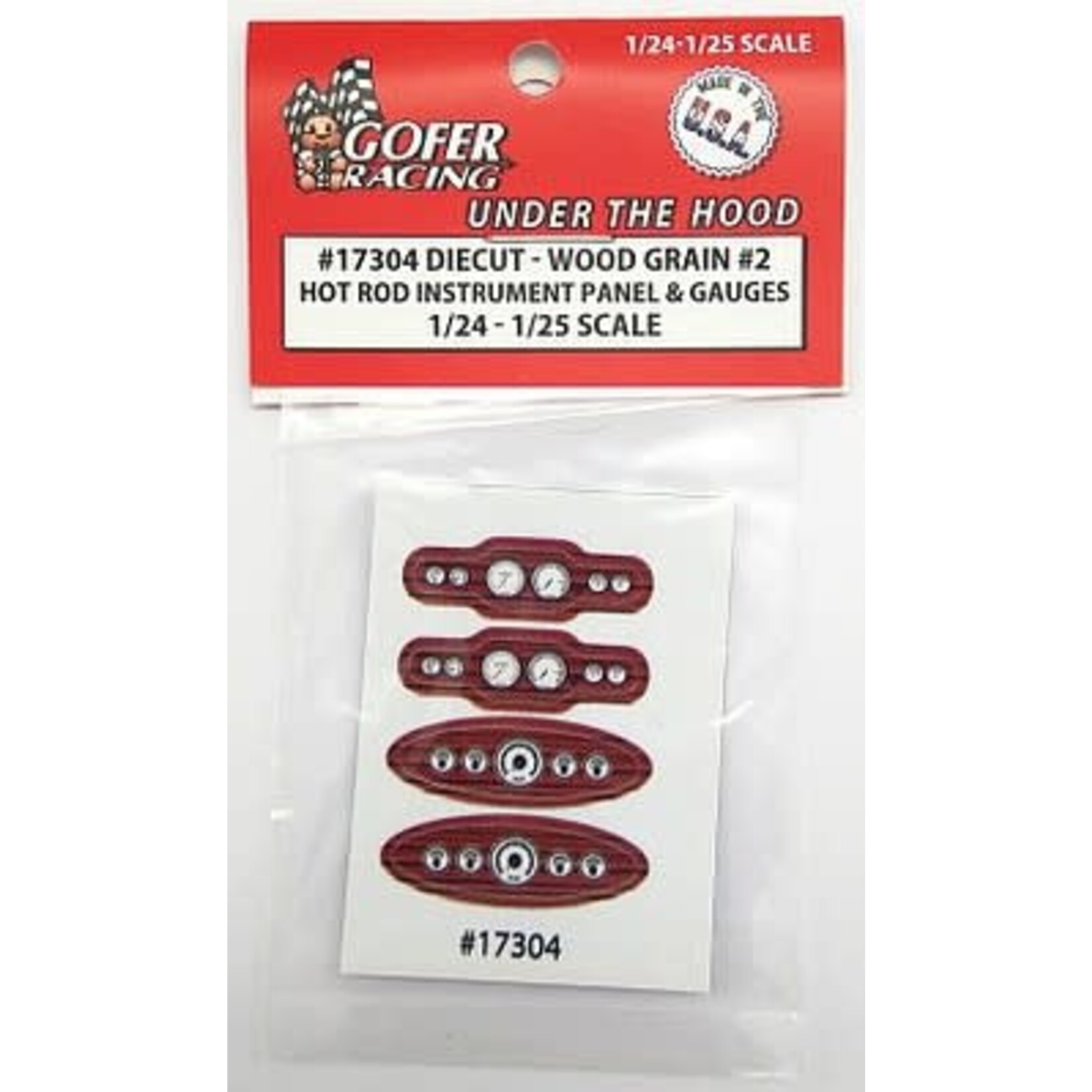 Gofer Racing 17304 Wood Grain #2 Hot Rod Instrument Panel