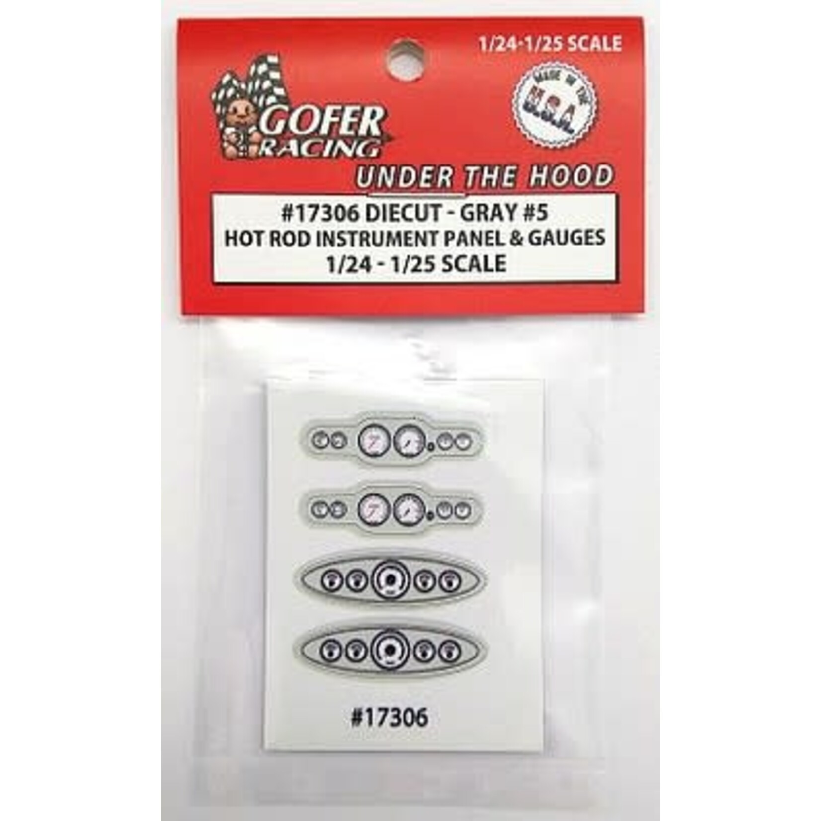 Gofer Racing 17306 Grey #5 Hot Rod Instrument Panel