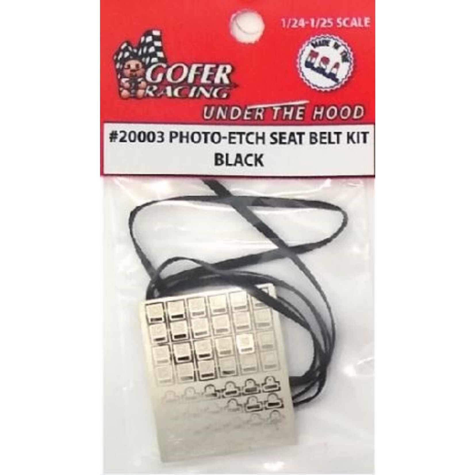 Gofer Racing 20003 Photo Etch Seat Belt Kit Black