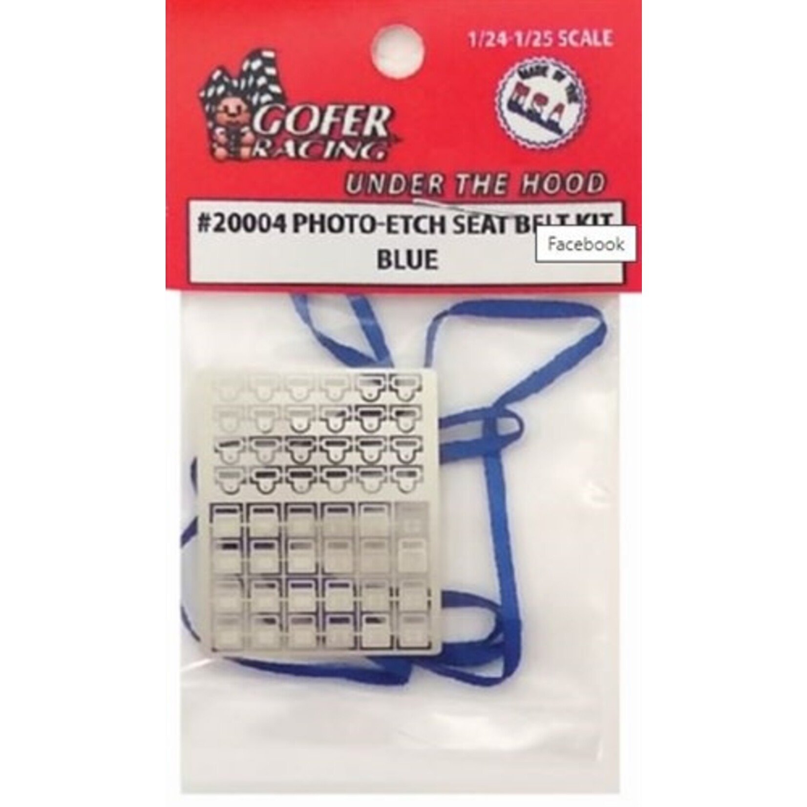 Gofer Racing 20004 Photo Etch Seat Belt Kit Blue