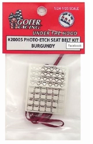 20005 Photo Etch Seat Belt Kit Burgundy