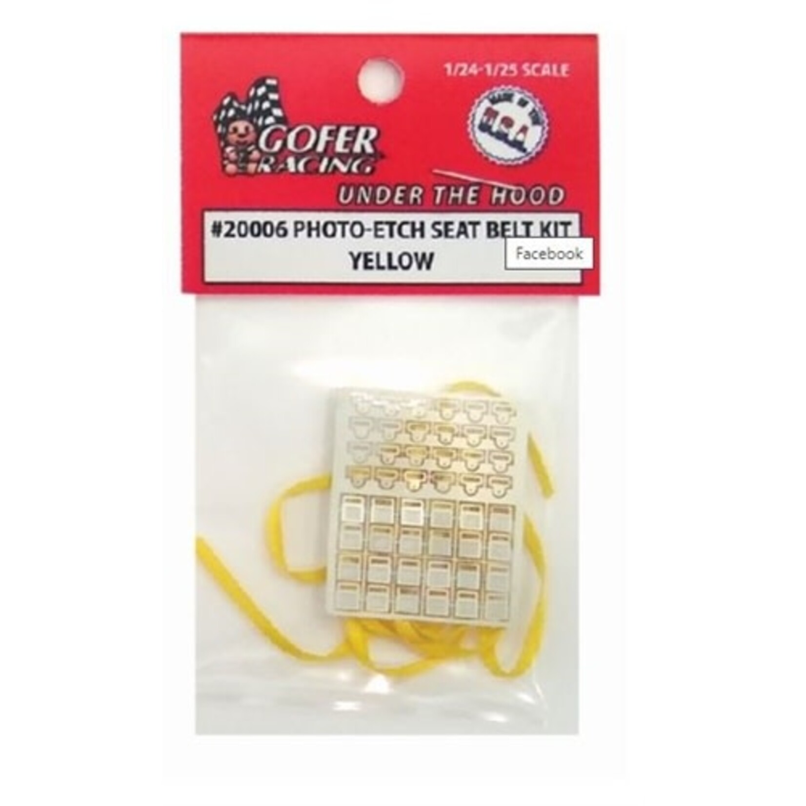 Gofer Racing 20006 Photo Etch Seat Belt Kit Yellow