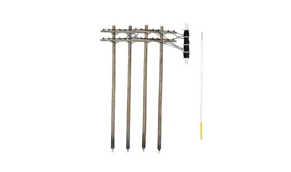 2266 HO Pre-Wired Poles - Double Crossbar