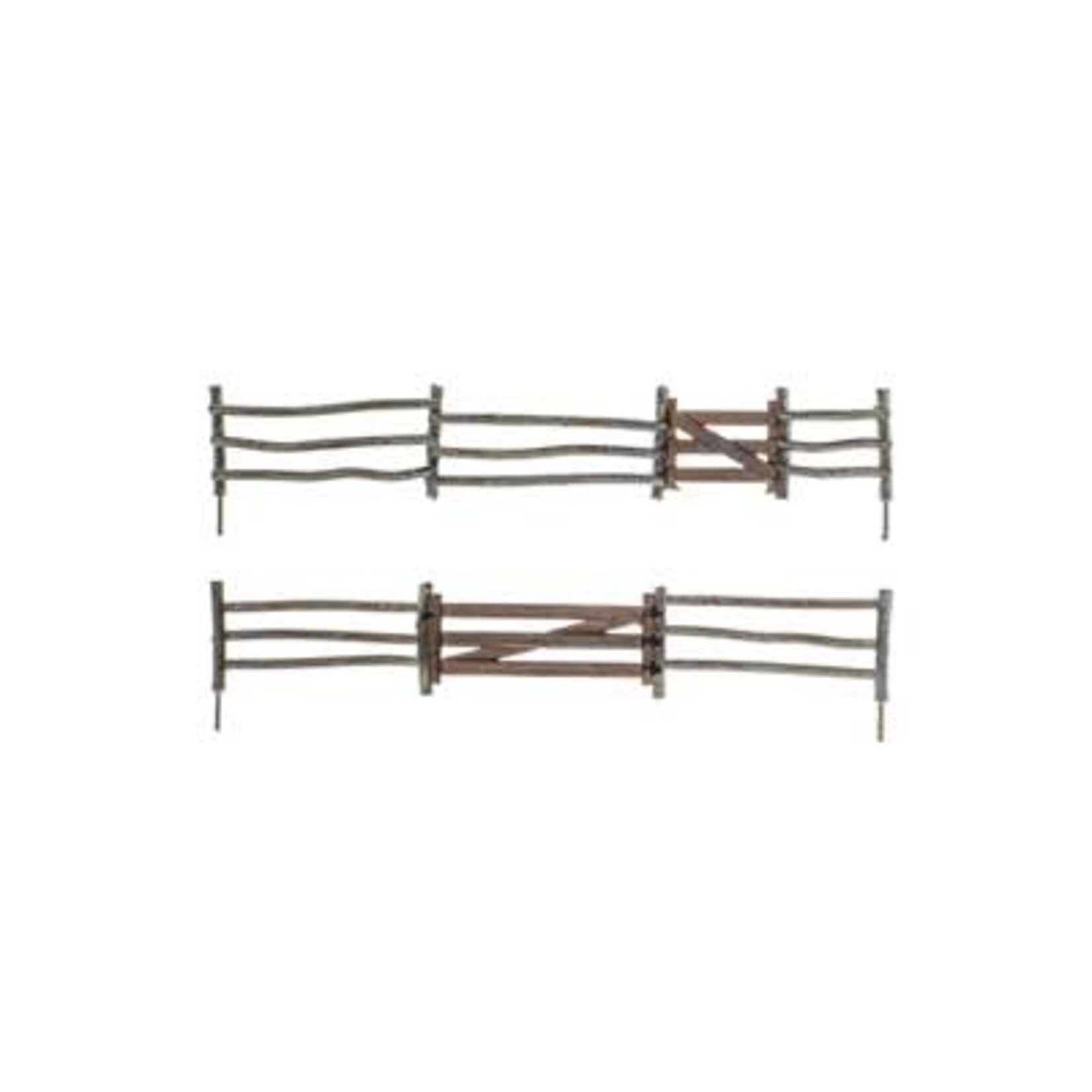 Woodland Scenics 2981 HO Log Fence - Kit with Gates, Hinges & Planter Pins