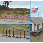 Walthers 9494166 HO American Flags and Mailboxes -- 11 Post-1959 Flags, 8