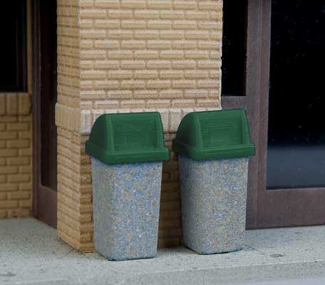 9494174 HO Modern Trash Cans - 24 Piece