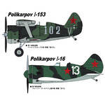 Hasegawa 02171 1/72 Polikarpov I-153/I-16 2 Kits