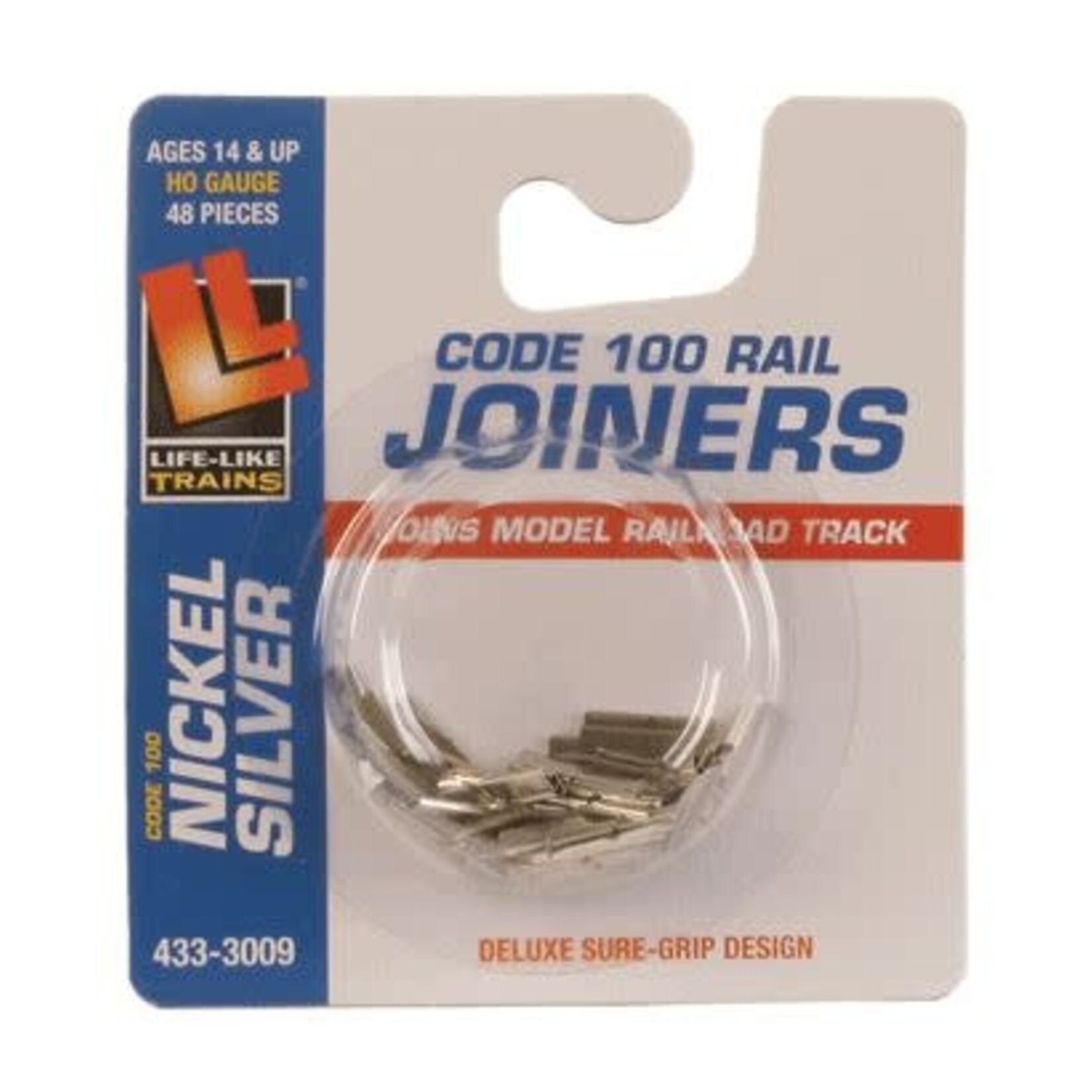 Life-Like 4333009 Rail Joiners pkg(48) -- Nickel Silver For Code 100 Track