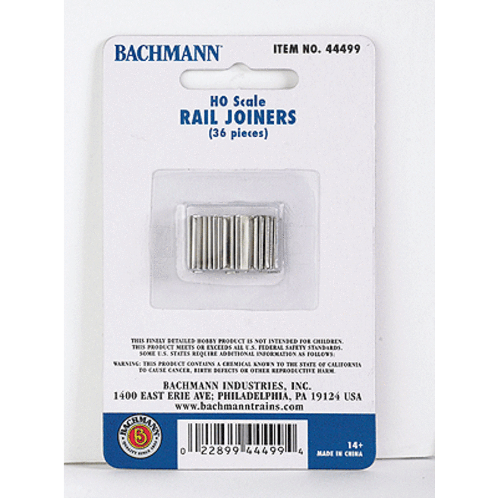 Bachmann 44499 HO E-Z Track(R) Accessories -- Rail Joiners pkg(36)