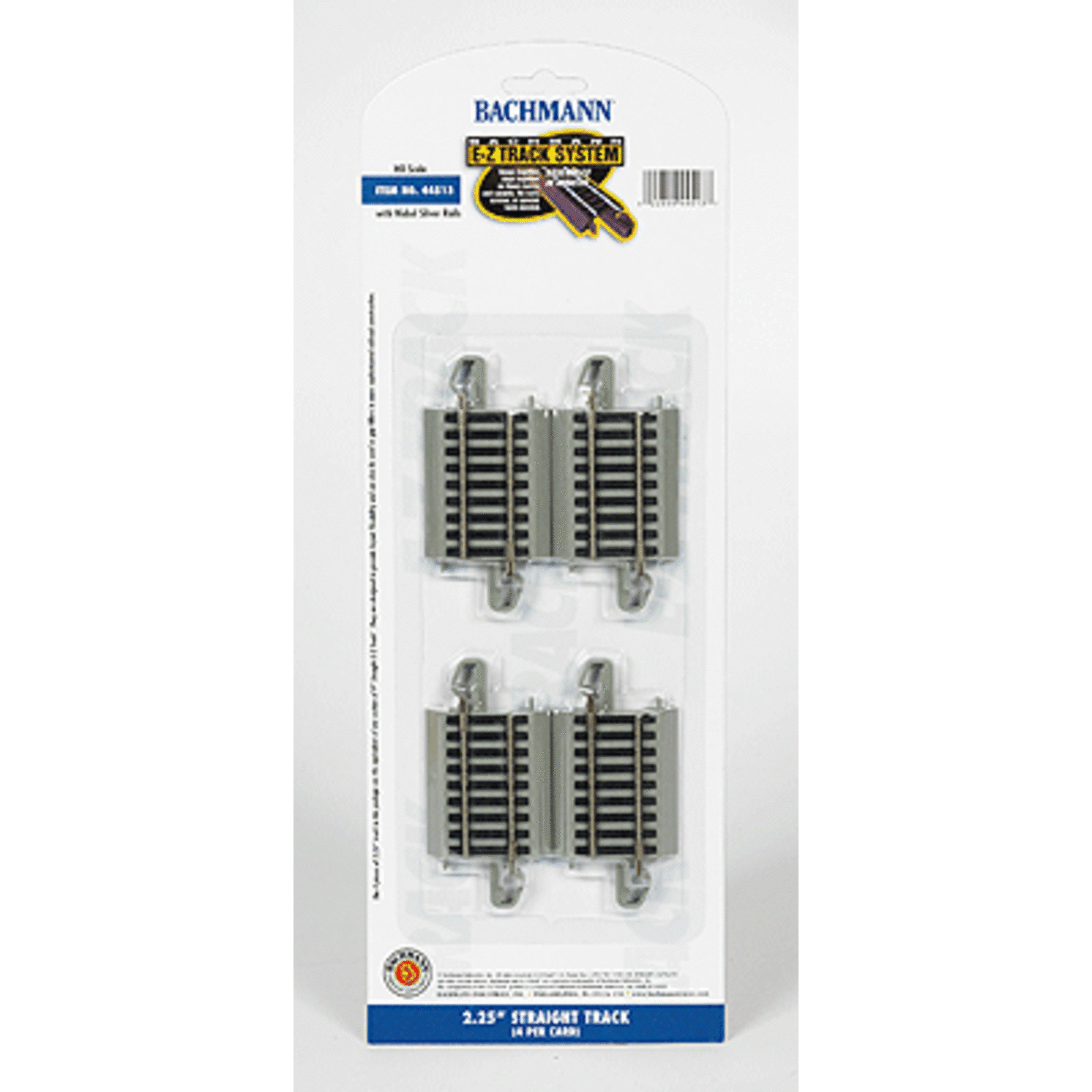 Bachmann 44513 HO E-Z Track 2-1/4" Straight pkg(4)