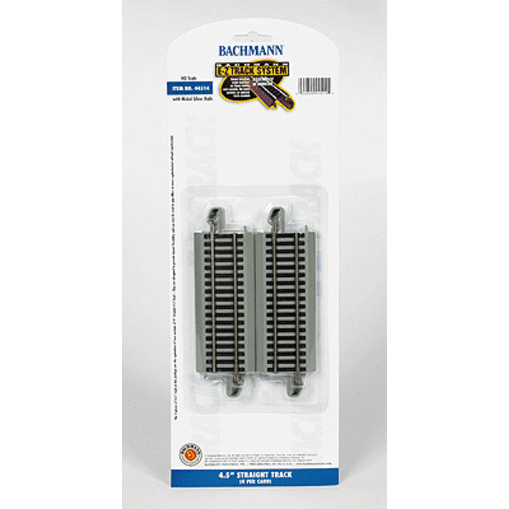 Bachmann 44514 HO E-Z Track 4-1/2" Straight pkg(4)