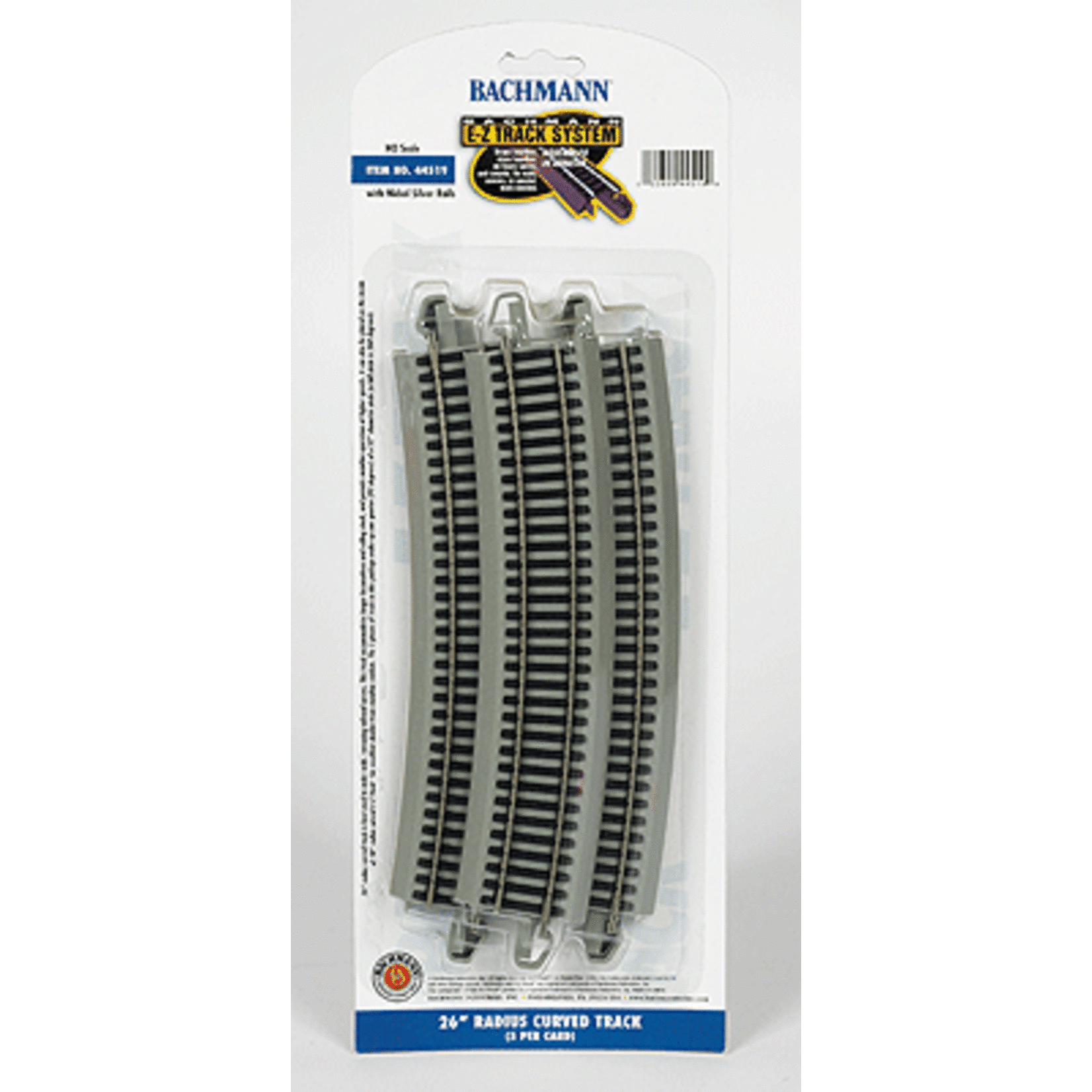 Bachmann 44519 HO E-Z TRACK 26" Radius Curve pkg(5)